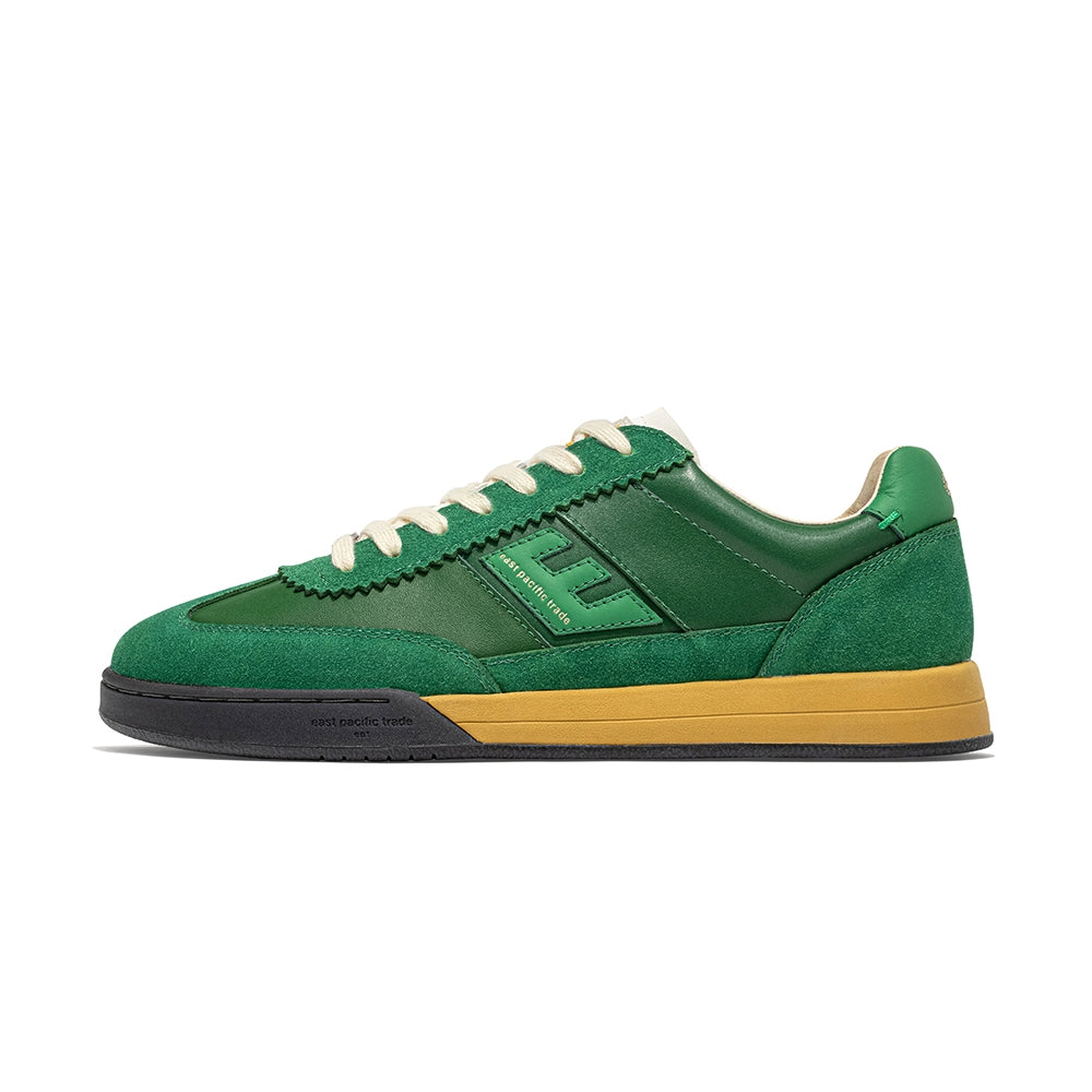 DIEGO SP Green D. Green leather and suede soccer-inspired sneaker