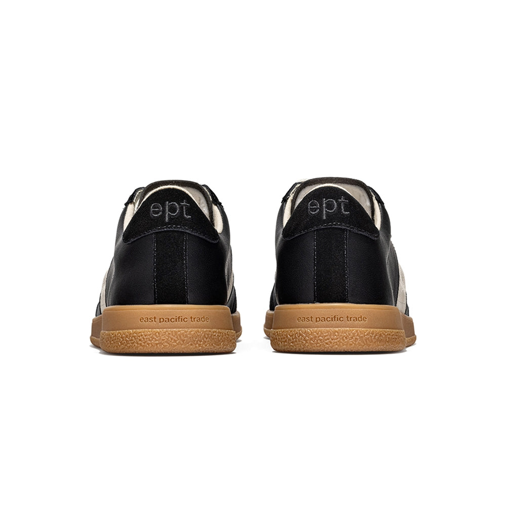 Everyday black gum low-profile trainer shoe