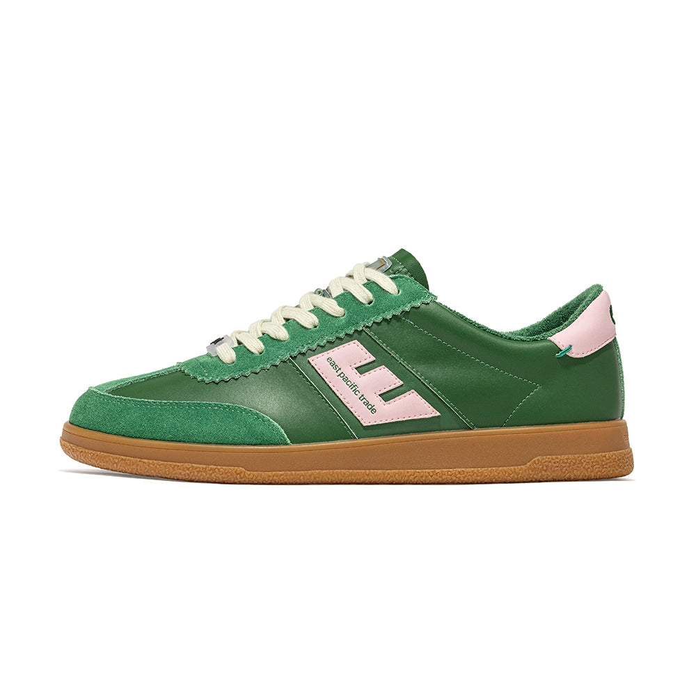 SANTOS green and pink retro sneakers side profile