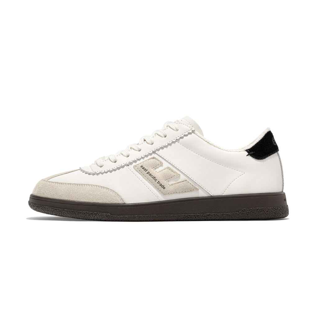 SANTOS off white, grey, and black sneakers side view