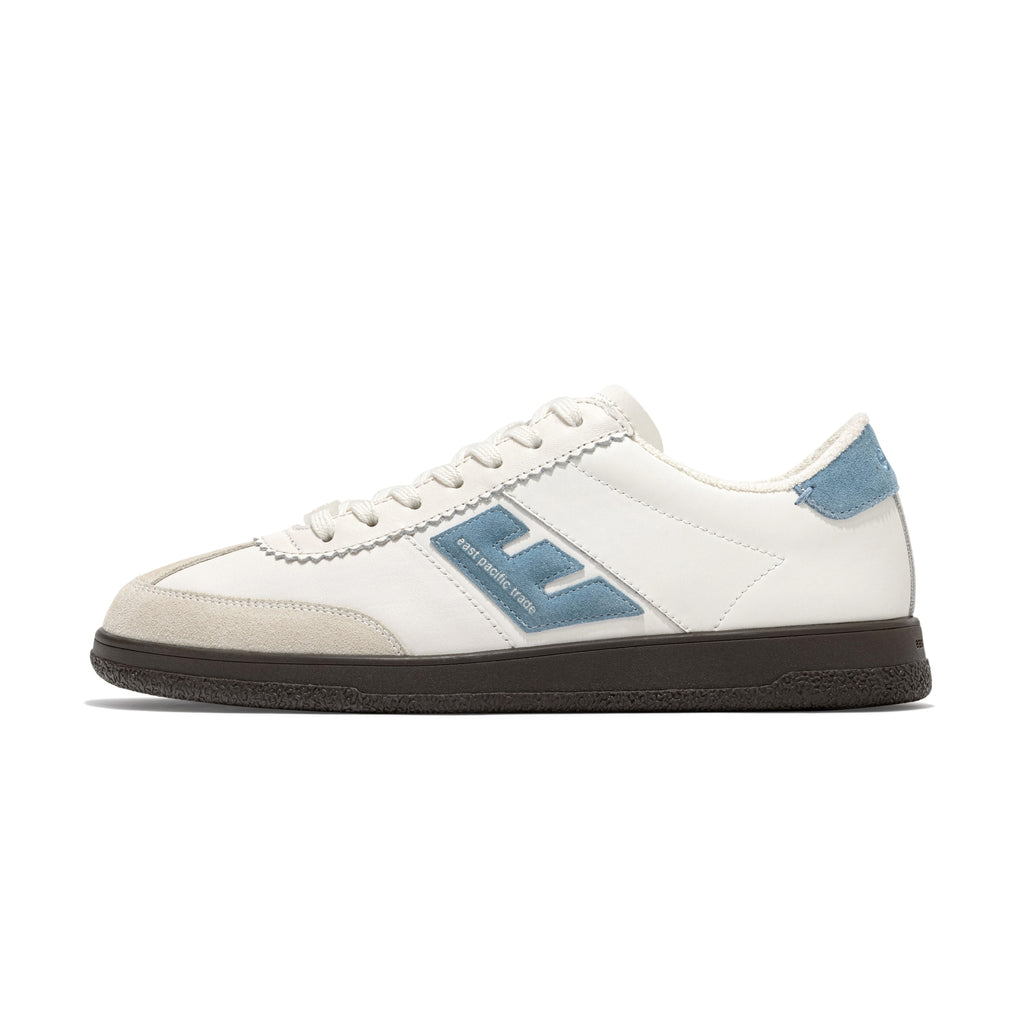 SANTOS sneakers in off white, grey, and blue – side view