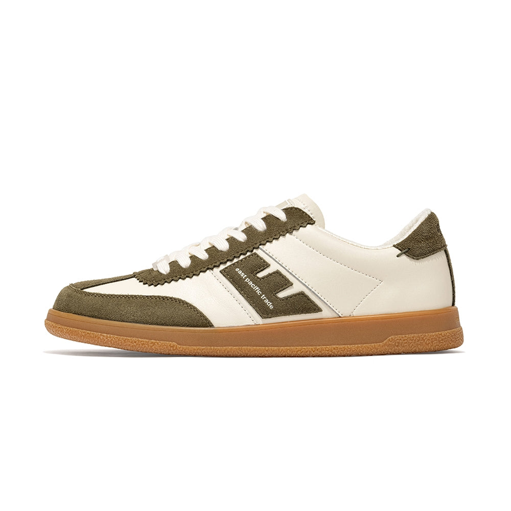 SANTOS sneakers in tofu and olive – side profile